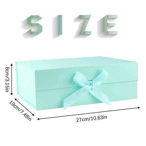 Gift Box with Lid,Bowknot Gift Box Magnetic Rectangular Gift Box Decorative Box, for Birthday Gift Wrapping (Green) 1