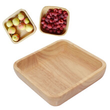 Elegante Holz-Futterschale 18 cm / 7,1 Zoll quadratisch, dick für Salat und Reis Geschirr