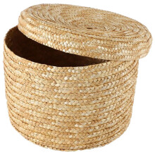 3X Wheat Straw Woven Storage Basket Storage Basket Innovative Basket Rustic Natural Brown Finish Storage Basket(Large )