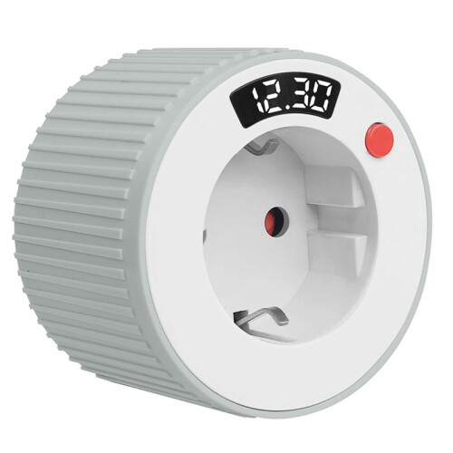 2X Timer Socket, Timer Digital Single  Rotating Countdown Timer 15 Minutes to 24 Hours with LED Digital EU Plug 2