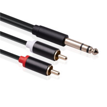 3X Cavo da 6,35 mm un 2RCA, Cavo RCA da 6,35 mm Maschio un 2 RCA Maschio Adattatore Audio Stereo Cavo RCA Splitter un Y -3 Metri