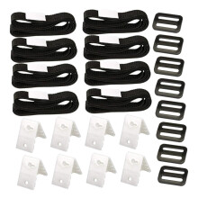 Pool Cover Reel Kit for Solar Blankets with Adjustable Straps and Rope, Secure Inground Cover