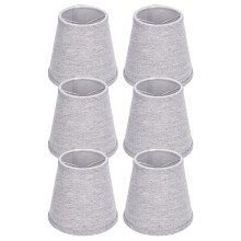 Fabric Grey E14 Lamp Shades 6PCS Set for Living Room Hotel & Ceiling Lighting