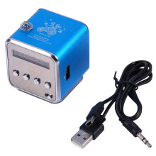 2X TD-V26 Digitaler FM Radio Lautsprecher Empfänger mit LCD Stereo Lautsprecher Unterstützung Mikro TF Karte MP3 Musik Abspieler (Blau)