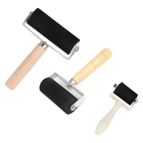 9 Pack Rubber-Roller Brayer Rollers 1.4/2.4/4 Inch Art  Roller for Printmaking,Ink,Wallpapers Stamping Gluing Tools 1