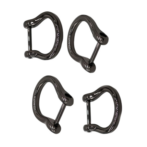 4Pcs U-Shape Shackles 20mm Diameter Screw on-gun black