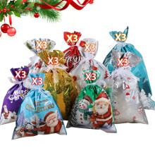 25Pcs Holiday Gift Packaging Bags Christmas Design Mix Sizes-C