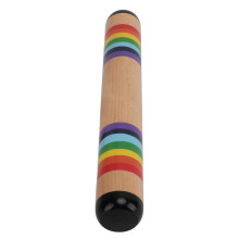 Bunter Holz-Regenstab Musikinstrument, 35cm Buchen-Rasselrohr