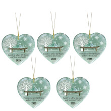 Heart Shape Family Christmas Ornament- 5pcs