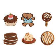 6Pcs Cake Dessert Embroidery Patches For Sewing Craft Clothing