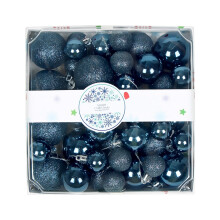 Reusable Christmas Ornament Plastic Ball Sequins-Navy blue