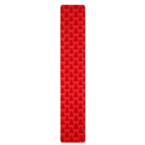 3D Quilted Plush Christmas Tree Pattern Table Runner-233cm Red