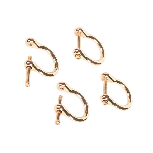 4Pcs Removable Alloy U-Shape Shackles Hook 20mm Diameter-Gold