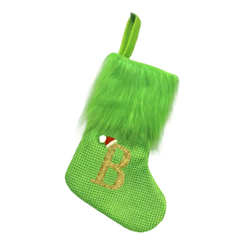 Christmas Stocking Gift Bag Spacious Interior Easy Hanging-B
