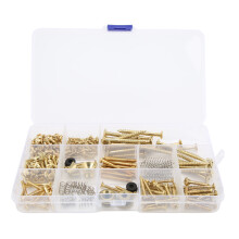 Metallschrauben für E-Gitarrenreparatur, Strap-Feder-Snap-Sortimentskasten, Gold