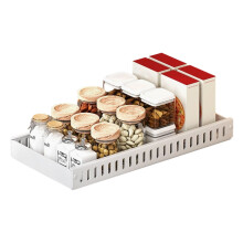 Retractable Pot Organizer Steel Shelf for-White Without 8 lines