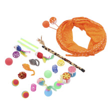 22 Stück Katzenspielzeug-Set mit Glöckchen, Ball, Feder & Tunnel 50cm