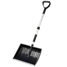 48 Inch Snow Shovel with Ergonomic DGrip Handle, Large Capacity Aluminum Scoop for Driveway and Sidewalk