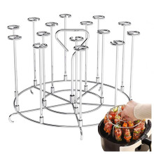 Air Fryer Skewer Rack No Flip Cooking Stainless Steel Round Kabob Grill Rack for Even Heating