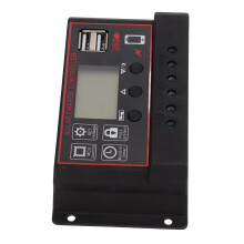 Solarladeregler 80A, LCD, Dual-USB, 12V/24V, Schwarz