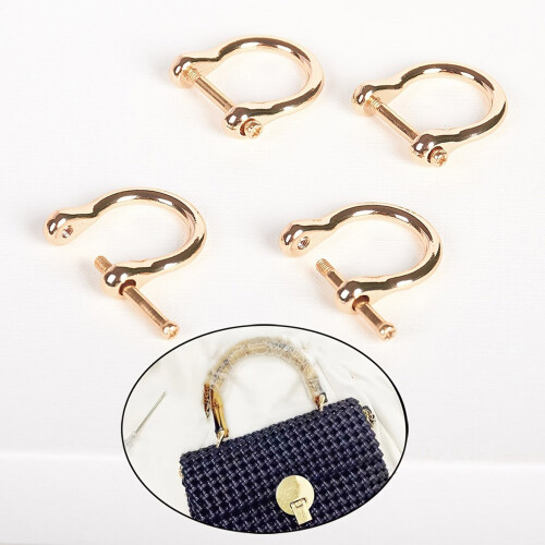 4Pcs U-Shape Shackles 20mm Diameter Screw on-gun black 1
