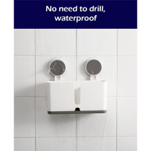 Wall Mount Toothbrush Electric Toothbrush Shaving Cream and Toothpaste Holder with Drainage Tray Bathroom Kitchen