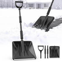 Adjustable 42Inch Snow Shovel with Ergonomic DHandle and 11Inch Blade for Car, Driveway, Emergency