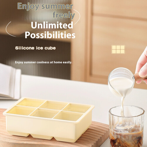 Large Ice Cubes Maker Molds Flexible Removable-Green 4 squares 1