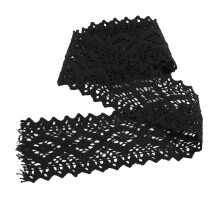 Decorative Cotton Lace Ribbon 10 Yards Black for Clothing & DIY Accessories