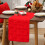 3D Quilted Plush Christmas Tree Pattern Table Runner-233cm Red 6