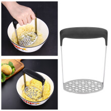 Stainless Steel Hand Potato Masher Kitchen Gadget Wear Resistant & Non Slip