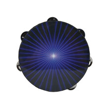 8in Blue Handheld Tambourine for Kids & Adults Birch Percussion Instrument