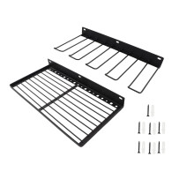 Garage Tool Storage Rack Heavy Duty Steel 50kg Load Wall Mounted Organizer with 4 Drill Holders