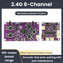 Zestaw z 8-Kanałowym Modułem Odbiornika RC 2.4G, Zintegrowana Płytka Sterownika ESC do Samochodów RC z Ładowaniem Typu C