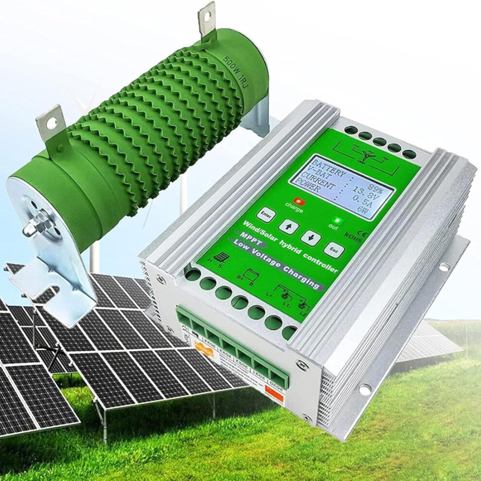 800W Wind Solar Hybrid Mppt Charge Controller With Automatic Wind Unloader For Off Grid Systems 9330225986348