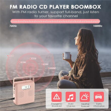 Portable CD Player CD Cassette Player Recording and Playback Machine for Home Outdoor MP3 CD Player-US Plug