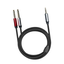 3.5mm TRS to Dual 1/4 Inch Male Y Splitter Audio Cable 1.5m for Mixer and Amp