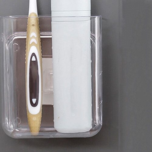4Pcs Wall-Mounted Transparent Storage Rack Multi-Function Rack Stationery Finishing Shelf Remote Control Storage Box 1