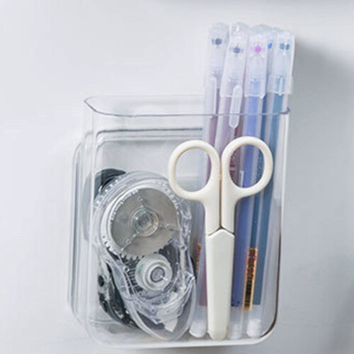 4Pcs Wall-Mounted Transparent Storage Rack Multi-Function Rack Stationery Finishing Shelf Remote Control Storage Box 2