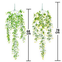 Artificial Flowers Vine Hanging Artificial Plant Garland Home Garden Festival Wedding Party Simulated Leaves Yellow