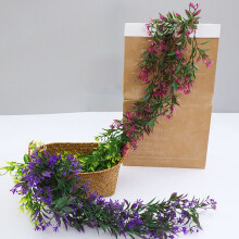 Artificial Flowers Vine Hanging Artificial Plant Garland Home Garden Festival Wedding Party Simulated Leaves Rose Red