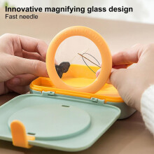Storage Double-Layer Sewing Box Set with Magnifying Glass Classification Storage Household Set Sewing Supplies B