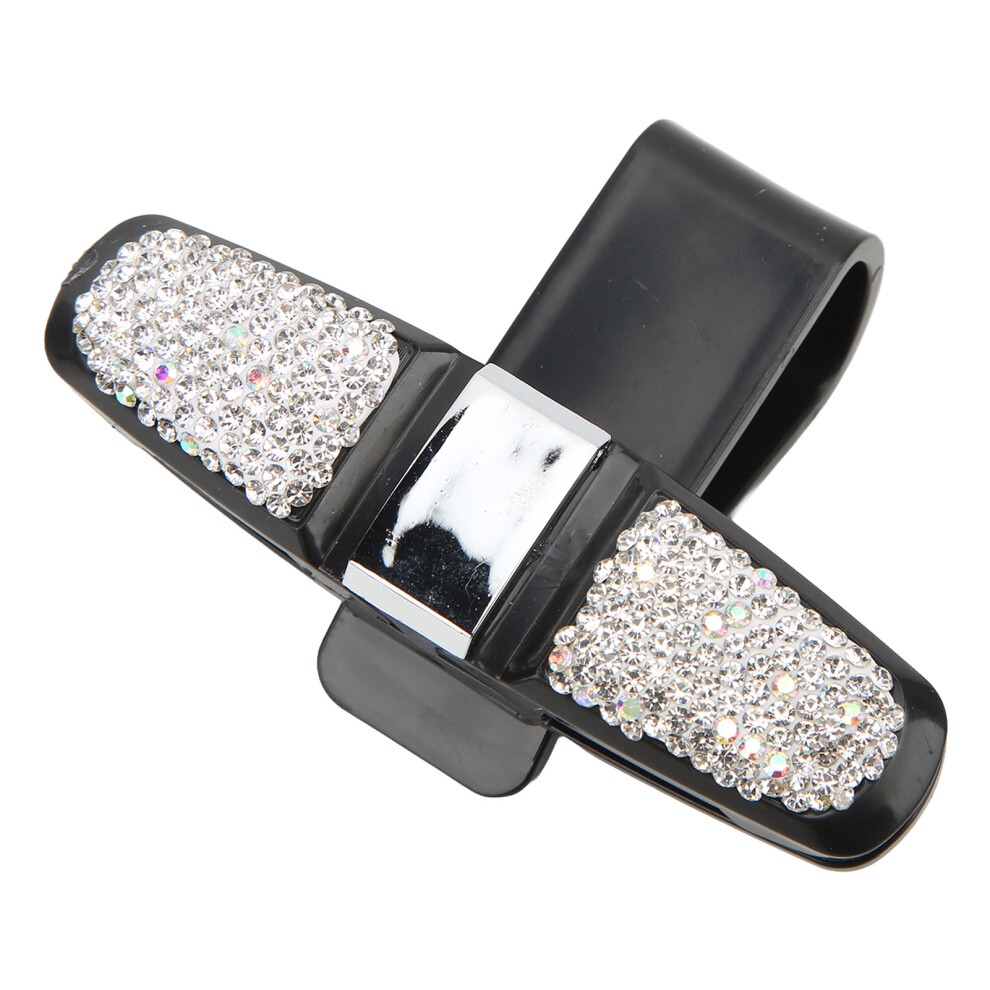 Crystal Rhinestones Sun Visor Glasses Clip For Car, White 5051390571040