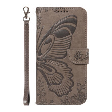Leather Wallet Case Butterfly Design, Magnetic Lock, Card Slots, Shockproof Cover for Samsung Galaxy A40