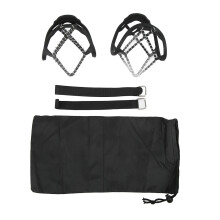 1 Pair Spring Ice Crampon Shoe Covers - L (39‑42) Rubber & Steel Traction