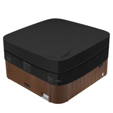 Waterproof Hot Tub Cover Protector 600D UV Resistant Square SPA Cover for Outdoor 90x90 Inch Black