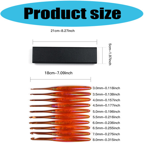 Aluminium Crochet Hook Ergonomic Acrylic Handle Crochet- 4.5 1