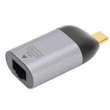 USB-C zu RJ45 Ethernet-Adapter, Gigabit-LAN, Aluminium, Silber/Schwarz