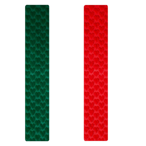 3D Quilted Plush Heart Pattern Fleece Table Runner-93cm Red 1