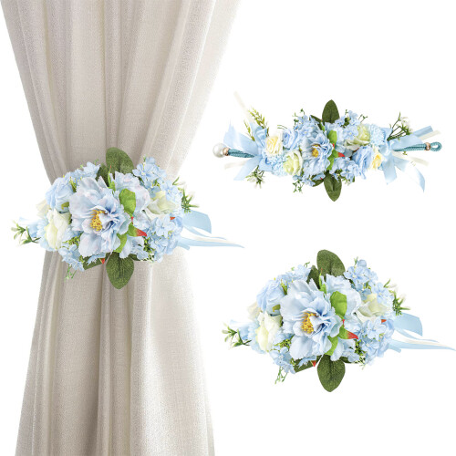 1Pc Curtain Tieback Flower Window Curtain Bind-Champagne 2